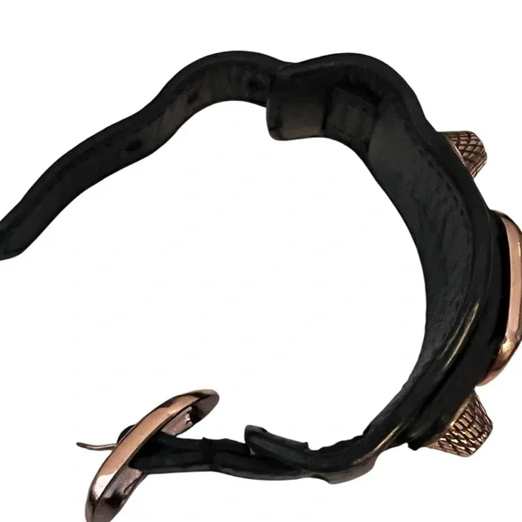 Balenciaga Arena Giant Black Leather Rose Gold Bracelet Small $230 - Picture 7 of 9